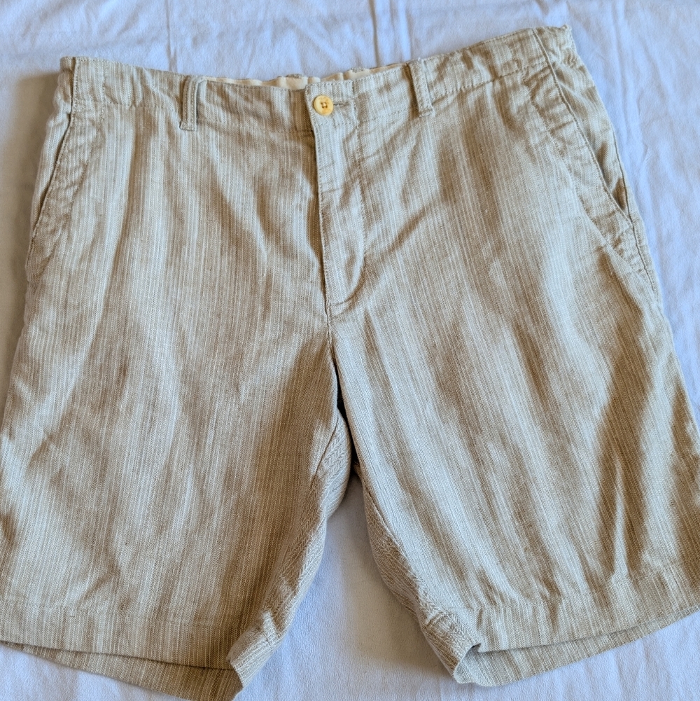 Tommy Bahamas Linen Blend Shorts Size Large Harringbone Beach Resortwear